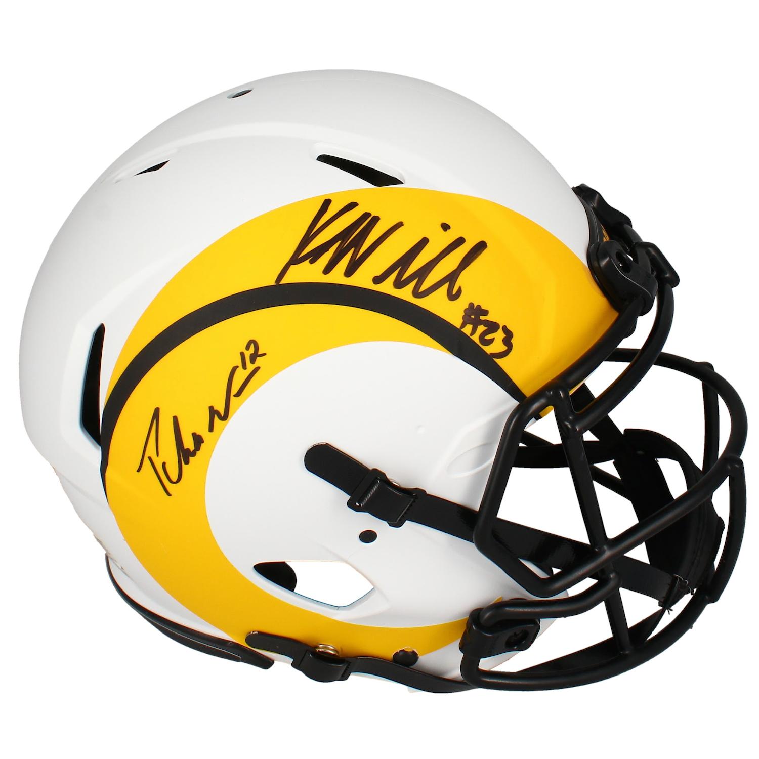 Kyren Williams & Puka Nacua Signed Rams Full-Size Authentic On-Field Lunar Eclipse Alternate Speed Helmet (Beckett & Fanatics) at PristineAuction.com Kyren Williams & Puka Nacua Signed Rams Full-Size Authentic On-Field Lunar Eclipse Alternate Speed Helmet (Beckett & Fanatics) at PristineAuction.com