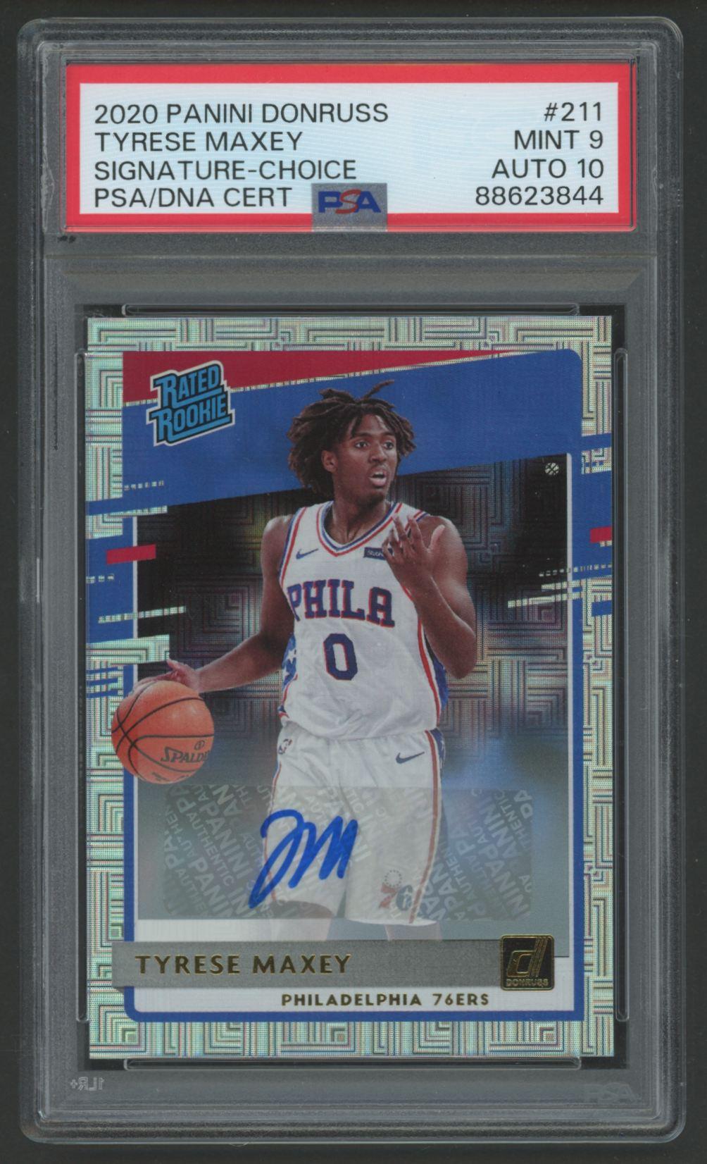 Tyrese Maxey 2020 Donruss RR Signature Choice #211 (PSA 9 | Auto 10) at PristineAuction.com Tyrese Maxey 2020 Donruss RR Signature Choice #211 (PSA 9 | Auto 10) at PristineAuction.com