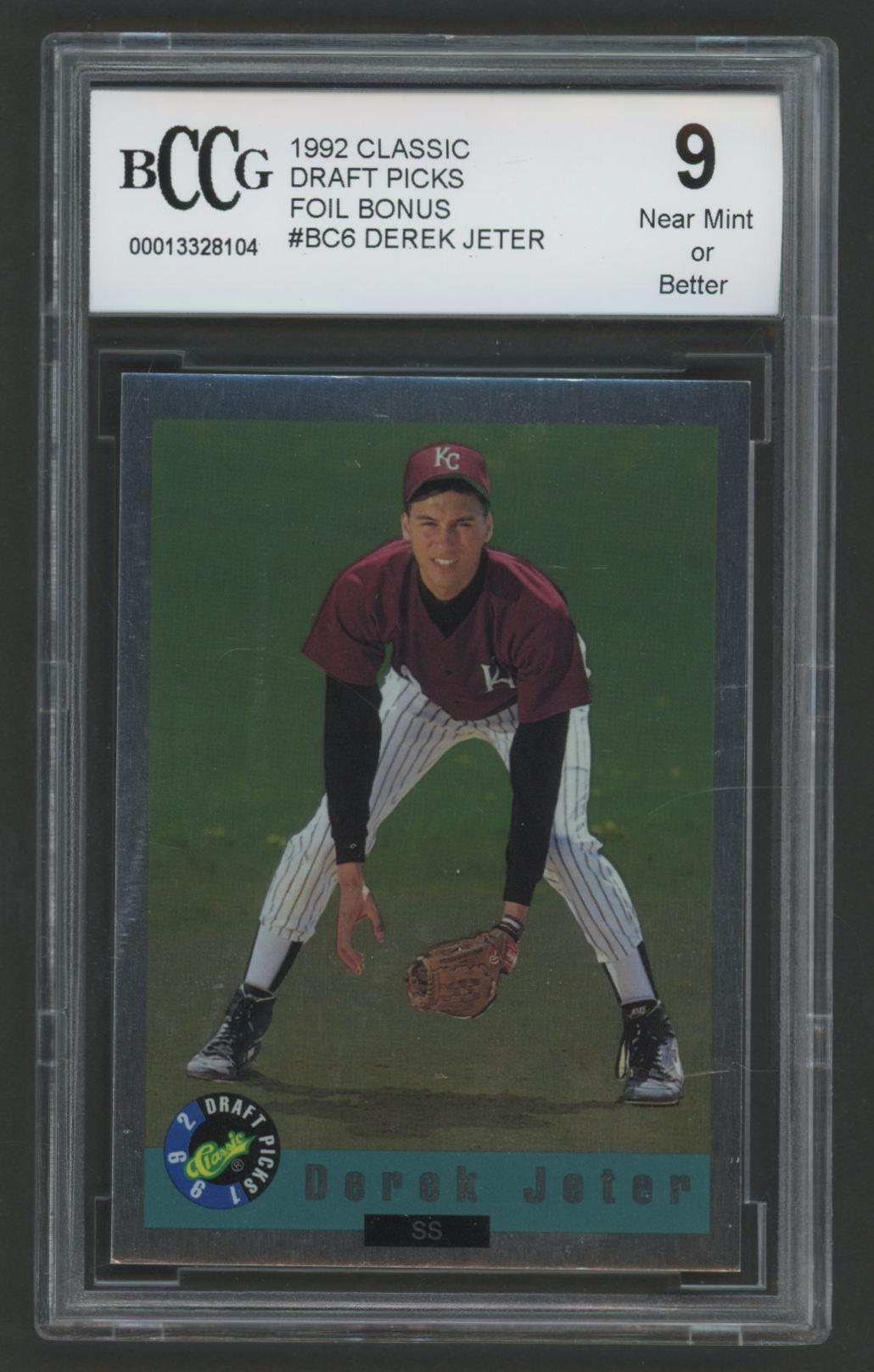 Derek Jeter 1992 Classic Draft Picks Foil Bonus #BC6 RC (BCCG 9) at PristineAuction.com Derek Jeter 1992 Classic Draft Picks Foil Bonus #BC6 RC (BCCG 9) at PristineAuction.com
