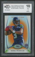 Russell Wilson 2012 Topps Platinum Orange Refractors #138 (BCCG 10) at PristineAuction.com