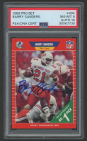 Barry Sanders Signed 1989 Pro Set #494 RC (PSA 8 | Autograph Graded 10) at PristineAuction.com