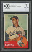 Sandy Koufax 1963 Topps #115 (BCCG 9) at PristineAuction.com