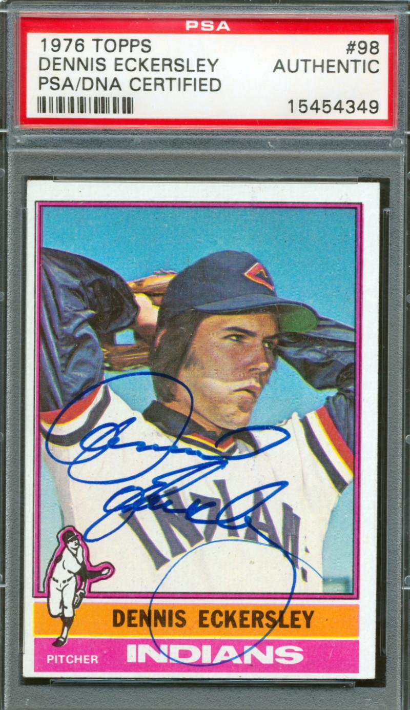 Dennis Eckersley Signed 1976 Topps #98 RC (PSA) at PristineAuction.com Dennis Eckersley Signed 1976 Topps #98 RC (PSA) at PristineAuction.com