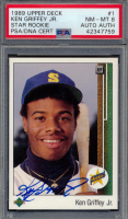 Ken Griffey Jr. Signed 1989 Upper Deck #1 RC (PSA 8) at PristineAuction.com