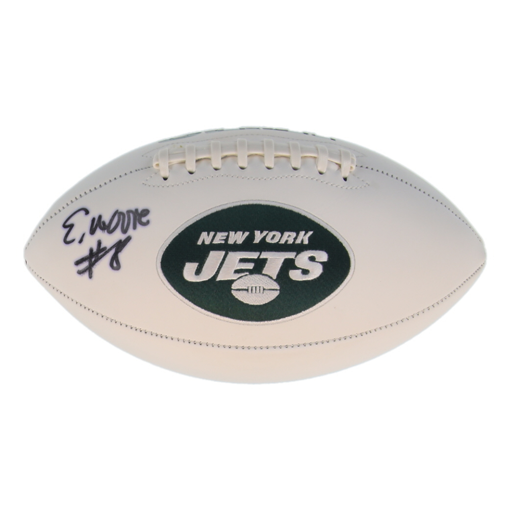 Elijah Moore Signed Jets Logo Football (Beckett) at PristineAuction.com