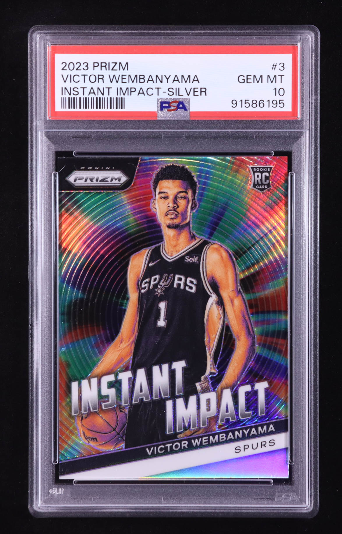 Victor Wembanyama 2023-24 Panini Prizm Instant Impact Prizms Silver #3 RC (PSA 10) at PristineAuction.com Victor Wembanyama 2023-24 Panini Prizm Instant Impact Prizms Silver #3 RC (PSA 10) at PristineAuction.com