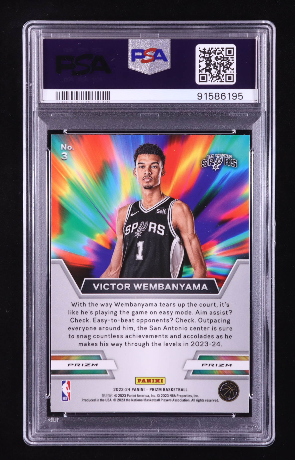 Victor Wembanyama 2023-24 Panini Prizm Instant Impact Prizms Silver #3 RC (PSA 10) at PristineAuction.com Victor Wembanyama 2023-24 Panini Prizm Instant Impact Prizms Silver #3 RC (PSA 10) at PristineAuction.com