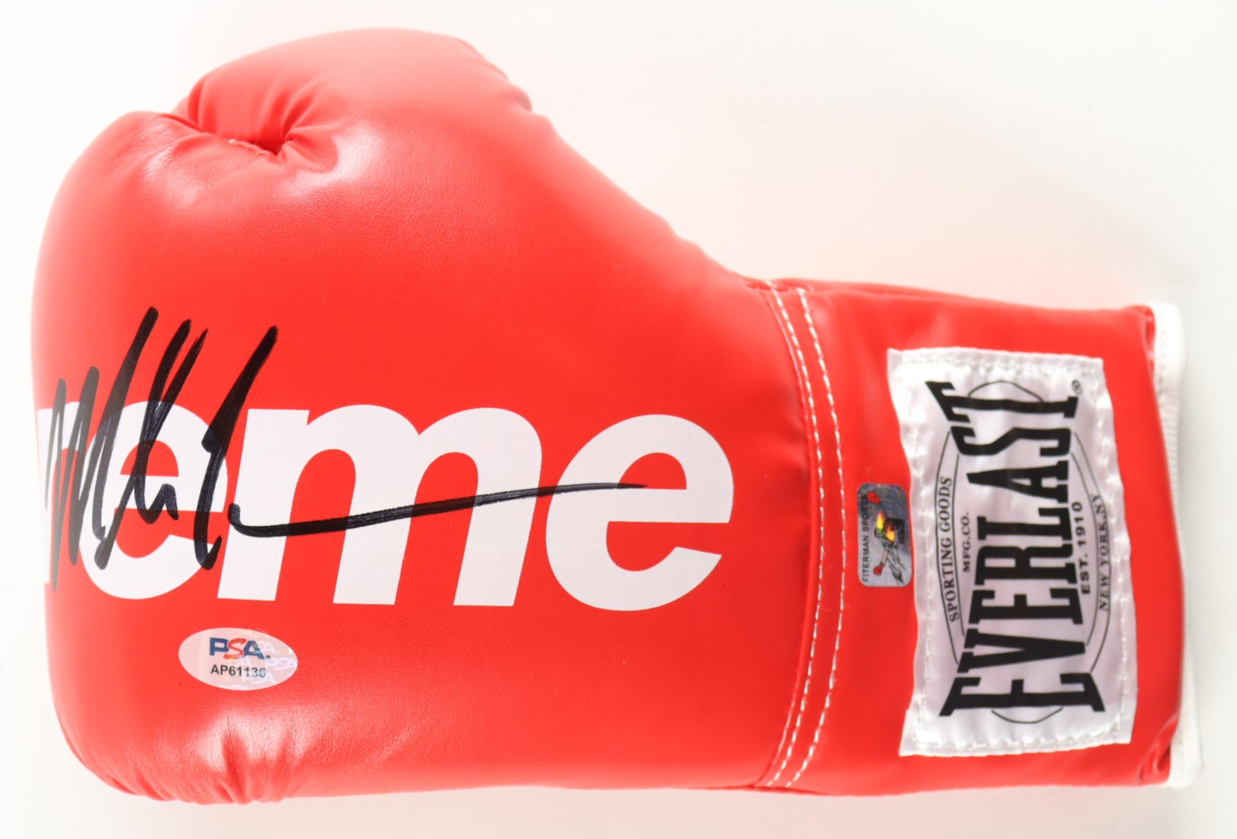 Mike Tyson Signed Everlast Supreme Boxing Glove with Wood Display Case (Tyson & PSA) at PristineAuction.com Mike Tyson Signed Everlast Supreme Boxing Glove with Wood Display Case (Tyson & PSA) at PristineAuction.com