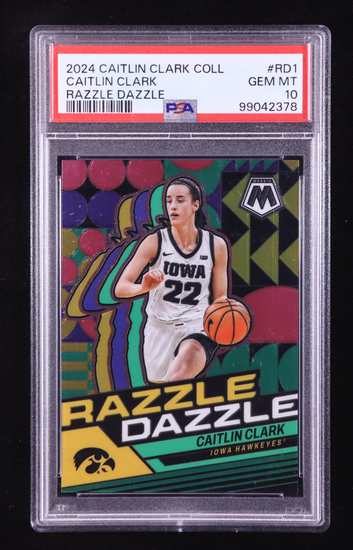 Caitlin Clark 2024 Panini Caitlin Clark Collection Mosaic Razzle Dazzle #RD1 RC (PSA 10) at PristineAuction.com Caitlin Clark 2024 Panini Caitlin Clark Collection Mosaic Razzle Dazzle #RD1 RC (PSA 10) at PristineAuction.com
