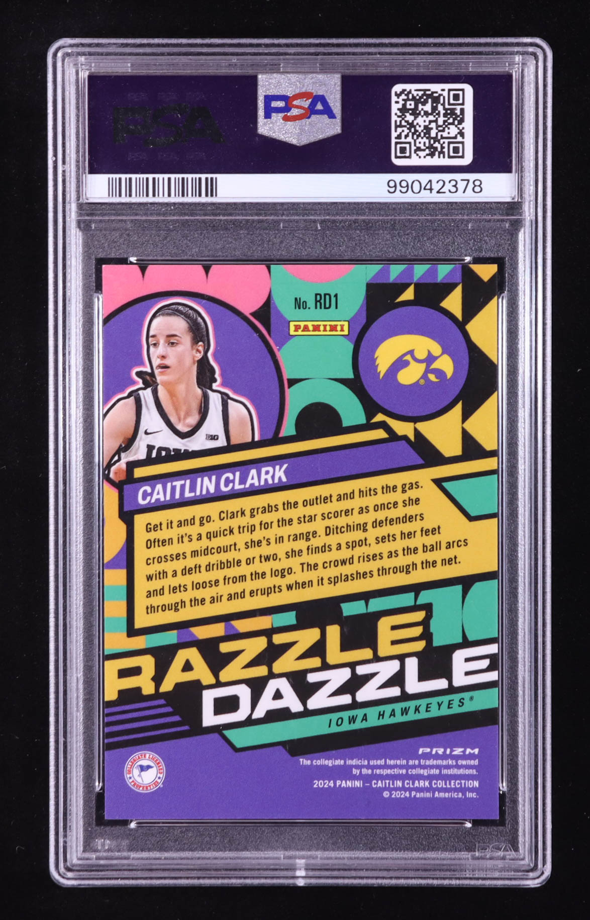 Caitlin Clark 2024 Panini Caitlin Clark Collection Mosaic Razzle Dazzle #RD1 RC (PSA 10) at PristineAuction.com Caitlin Clark 2024 Panini Caitlin Clark Collection Mosaic Razzle Dazzle #RD1 RC (PSA 10) at PristineAuction.com