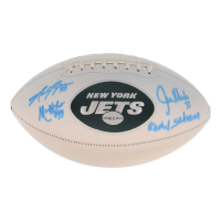 Joe Klecko, Mark Gastineau, Marty Lyons, & Abdul Salaam Signed Jets Logo Football (JSA) at PristineAuction.com