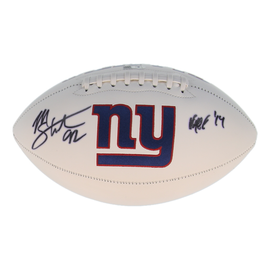 Michael Strahan Signed Giants Logo Football Inscribed "HOF '14" (Beckett) at PristineAuction.com Michael Strahan Signed Giants Logo Football Inscribed "HOF '14" (Beckett) at PristineAuction.com