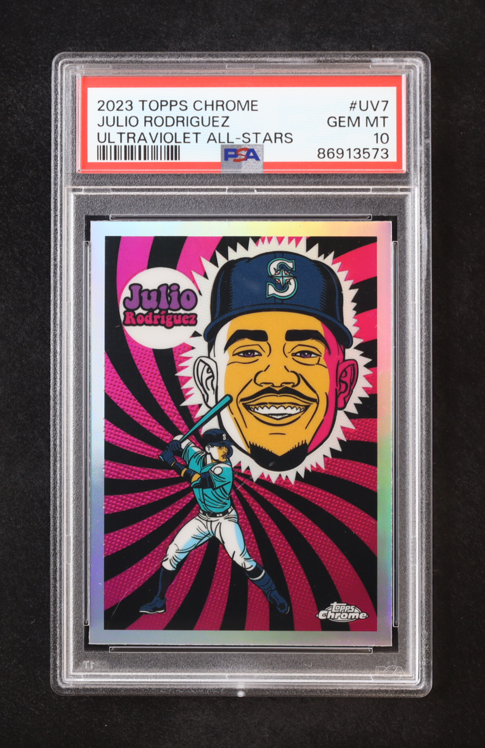 Julio Rodriguez 2023 Topps Chrome Ultra Violet All Stars #UV7 (PSA 10) at PristineAuction.com Julio Rodriguez 2023 Topps Chrome Ultra Violet All Stars #UV7 (PSA 10) at PristineAuction.com