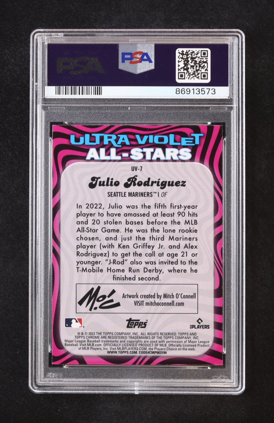 Julio Rodriguez 2023 Topps Chrome Ultra Violet All Stars #UV7 (PSA 10) at PristineAuction.com Julio Rodriguez 2023 Topps Chrome Ultra Violet All Stars #UV7 (PSA 10) at PristineAuction.com