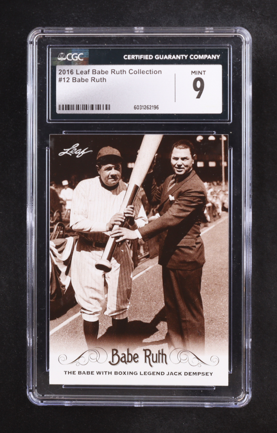 Babe Ruth 2016 Leaf Babe Ruth Collection #12 (CGC 9) at PristineAuction.com Babe Ruth 2016 Leaf Babe Ruth Collection #12 (CGC 9) at PristineAuction.com