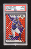 Justin Jefferson 2020 Panini Mosaic Mosaic Choice Fusion Red #270 DEB RC #05/80 (PSA 10) at PristineAuction.com