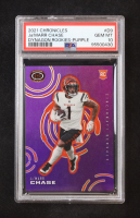 Ja'Marr Chase 2021 Panini Chronicles Dynagon Rookies Purple #9 RC #143/199 (PSA 10) at PristineAuction.com