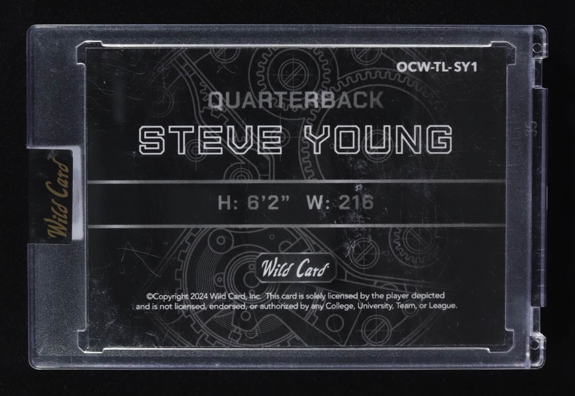 Steve Young 2024 Wild Card QB1 On The Clock Teal Rainbow Foil #OCW-TL-SY1 #1/3 at PristineAuction.com Steve Young 2024 Wild Card QB1 On The Clock Teal Rainbow Foil #OCW-TL-SY1 #1/3 at PristineAuction.com