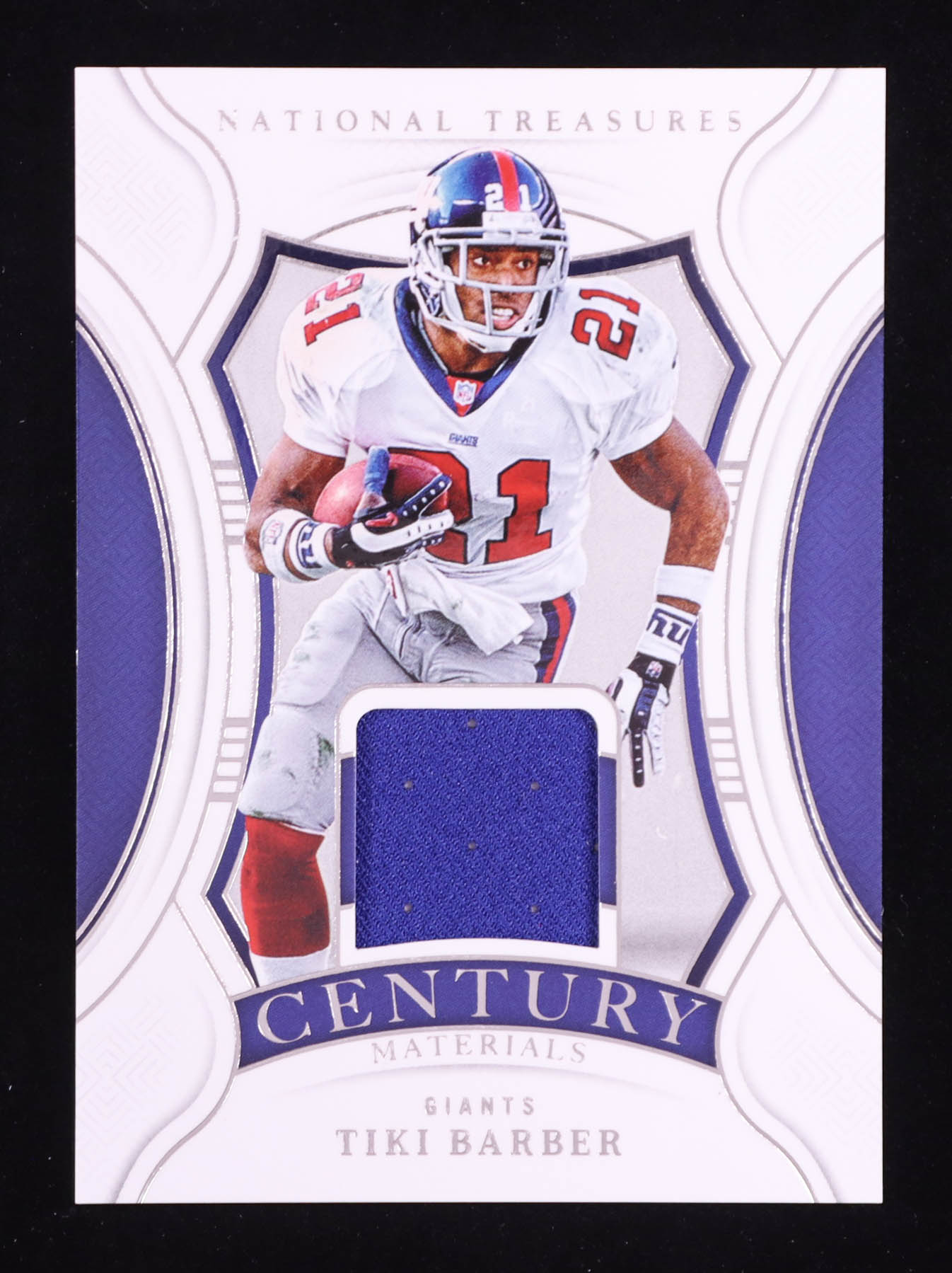Tiki Barber 2024 Panini National Treasures Century Materials #72 #71/99 at PristineAuction.com Tiki Barber 2024 Panini National Treasures Century Materials #72 #71/99 at PristineAuction.com