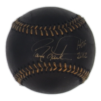 Barry Larkin Signed OML Black Leather Baseball Inscribed "HOF 2012" (JSA) at PristineAuction.com Barry Larkin Signed OML Black Leather Baseball Inscribed "HOF 2012" (JSA) at PristineAuction.com