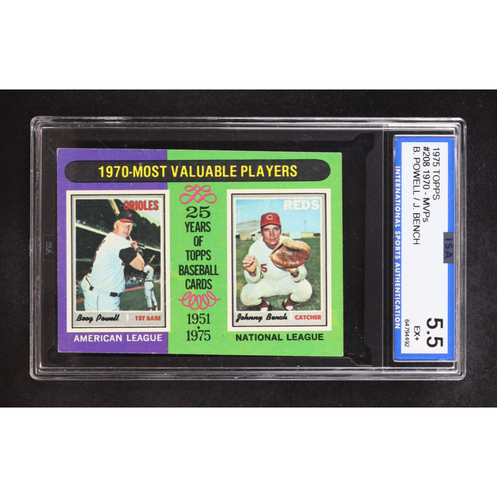 Boog Powell / Johnny Bench 1975 Topps #208 MVP (ISA 5.5) at PristineAuction.com