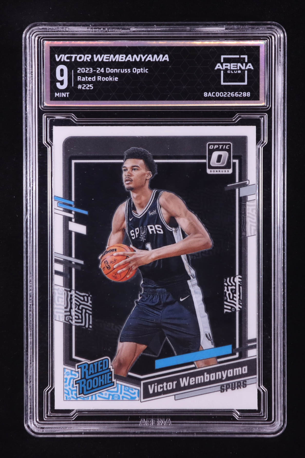 Victor Wembanyama 2023-24 Donruss Optic #225 RR RC (Arena Club 9) at PristineAuction.com Victor Wembanyama 2023-24 Donruss Optic #225 RR RC (Arena Club 9) at PristineAuction.com