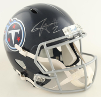 Tyjae Spears Signed Titans Full-Size Speed Helmet (JSA) at PristineAuction.com