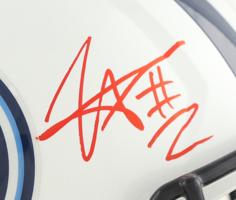 Tyjae Spears Signed Titans Full-Size Speed Helmet (JSA) at PristineAuction.com Tyjae Spears Signed Titans Full-Size Speed Helmet (JSA) at PristineAuction.com