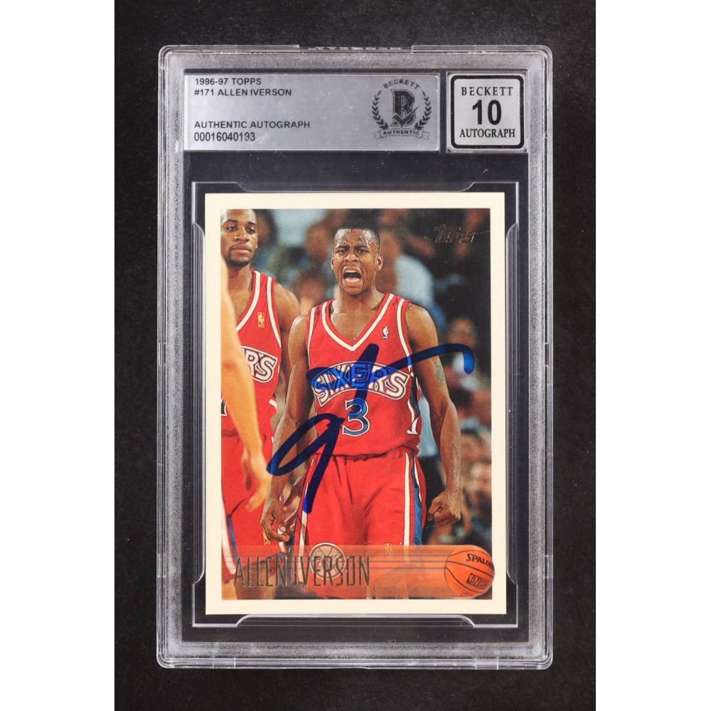 Allen Iverson Signed 1996-97 Topps #171 RC (BGS | Auto 10