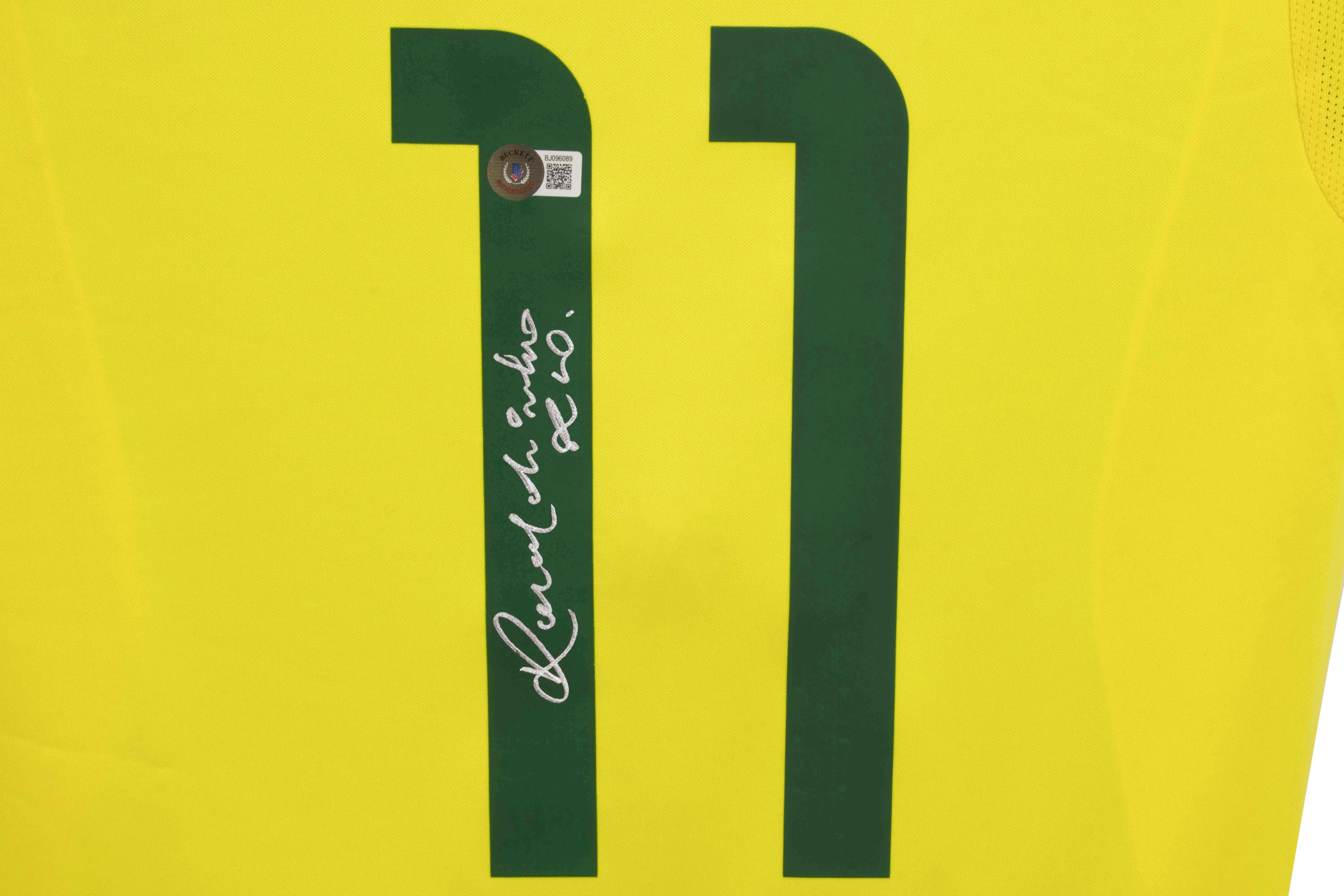 Ronaldinho Signed Brazil National Team Nike Authentic Jersey (Beckett) at PristineAuction.com Ronaldinho Signed Brazil National Team Nike Authentic Jersey (Beckett) at PristineAuction.com