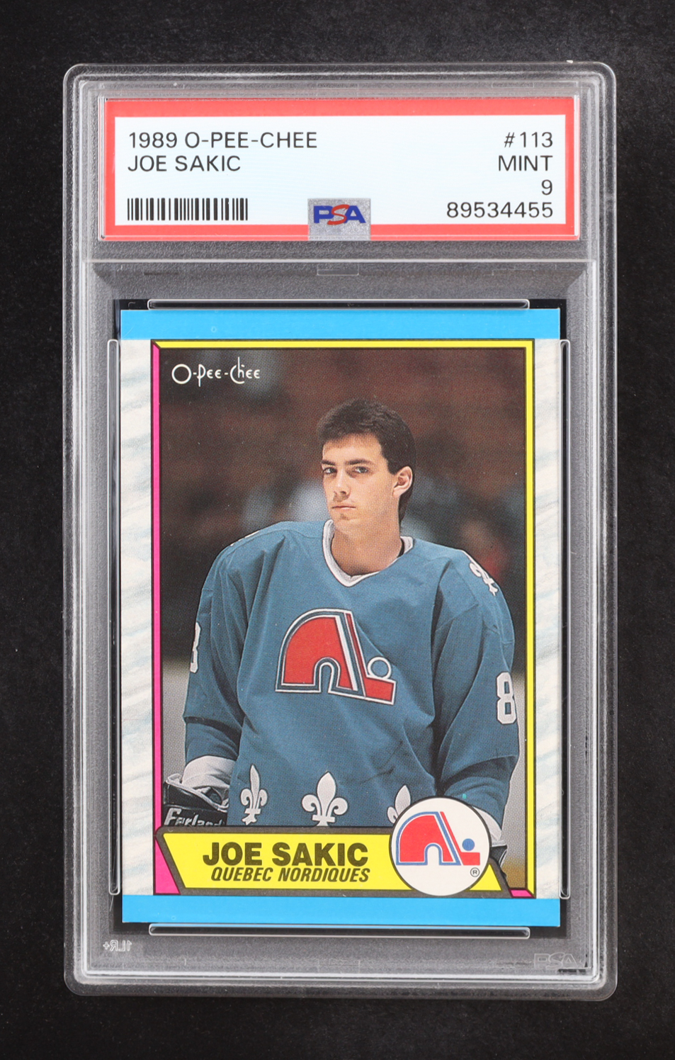 Joe Sakic 1989 O-Pee-Chee #113 RC (PSA 9) at PristineAuction.com Joe Sakic 1989 O-Pee-Chee #113 RC (PSA 9) at PristineAuction.com