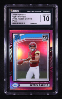 Jayden Daniels 2024 Donruss Optic Rated Rookies Preview Pink #389 RC (CGC 10) at PristineAuction.com