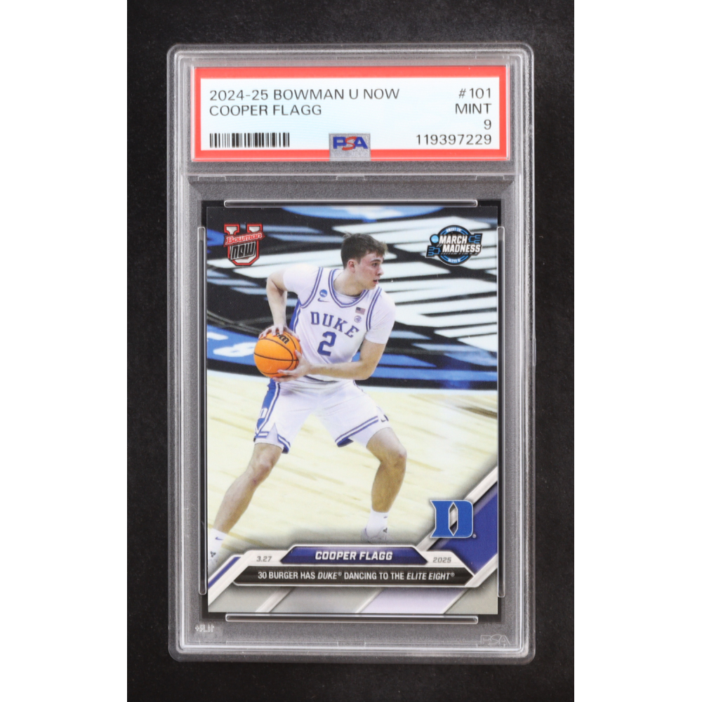 Cooper Flagg 2024-25 Bowman University Now #101 RC (PSA 9) at PristineAuction.com