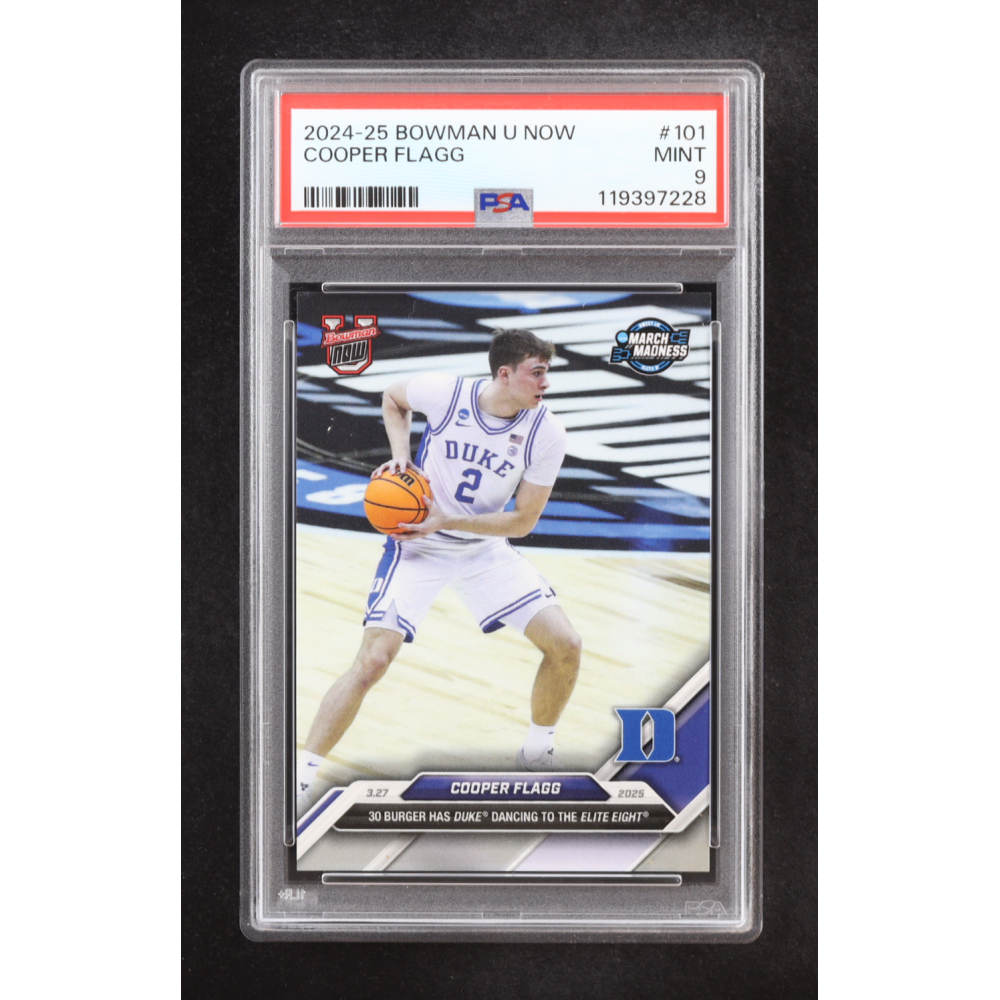 Cooper Flagg 2024-25 Bowman University Now #101 RC (PSA 9) at PristineAuction.com