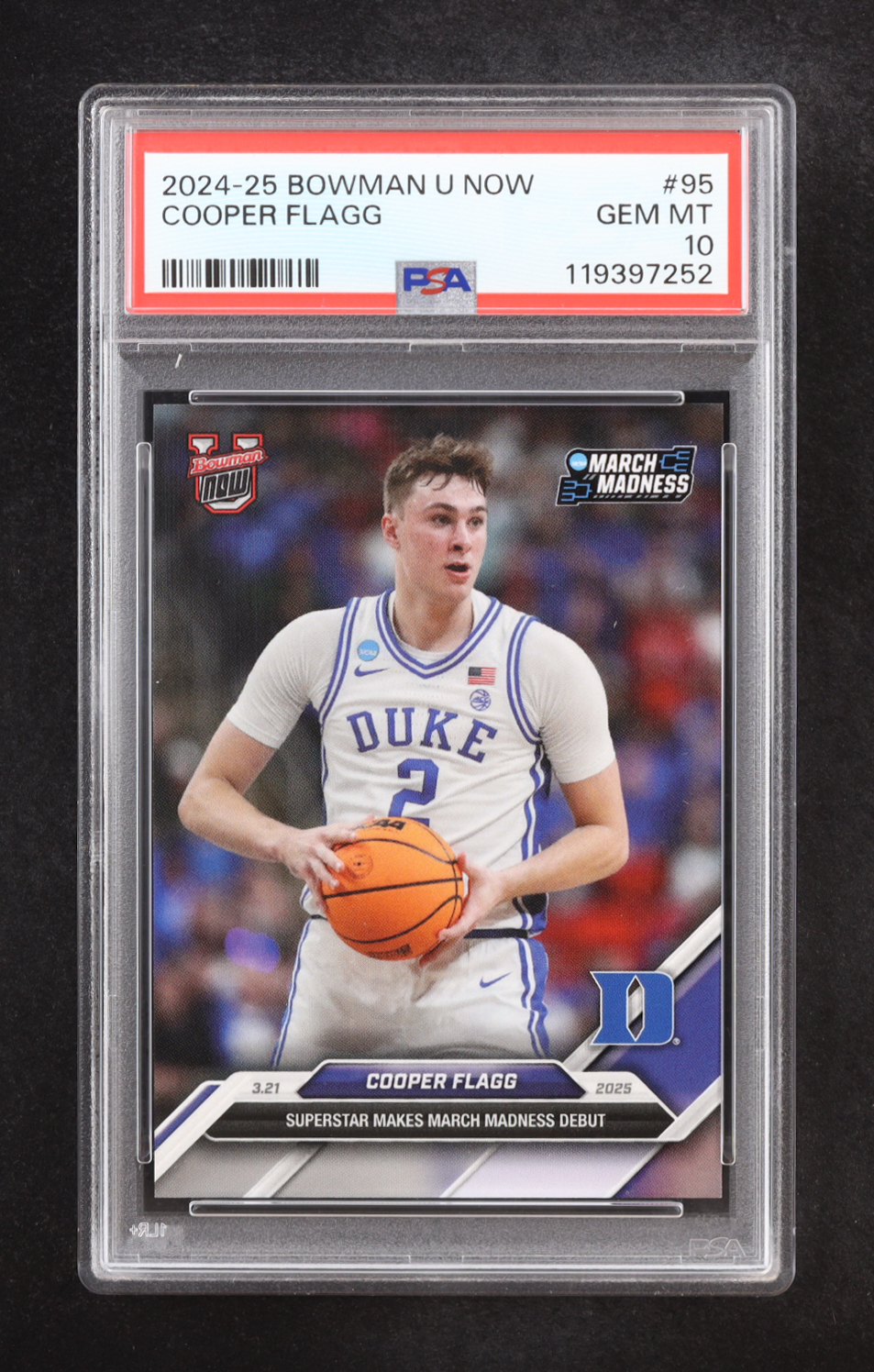 Cooper Flagg 2024-25 Bowman University Now #95 RC (PSA 10) at PristineAuction.com Cooper Flagg 2024-25 Bowman University Now #95 RC (PSA 10) at PristineAuction.com