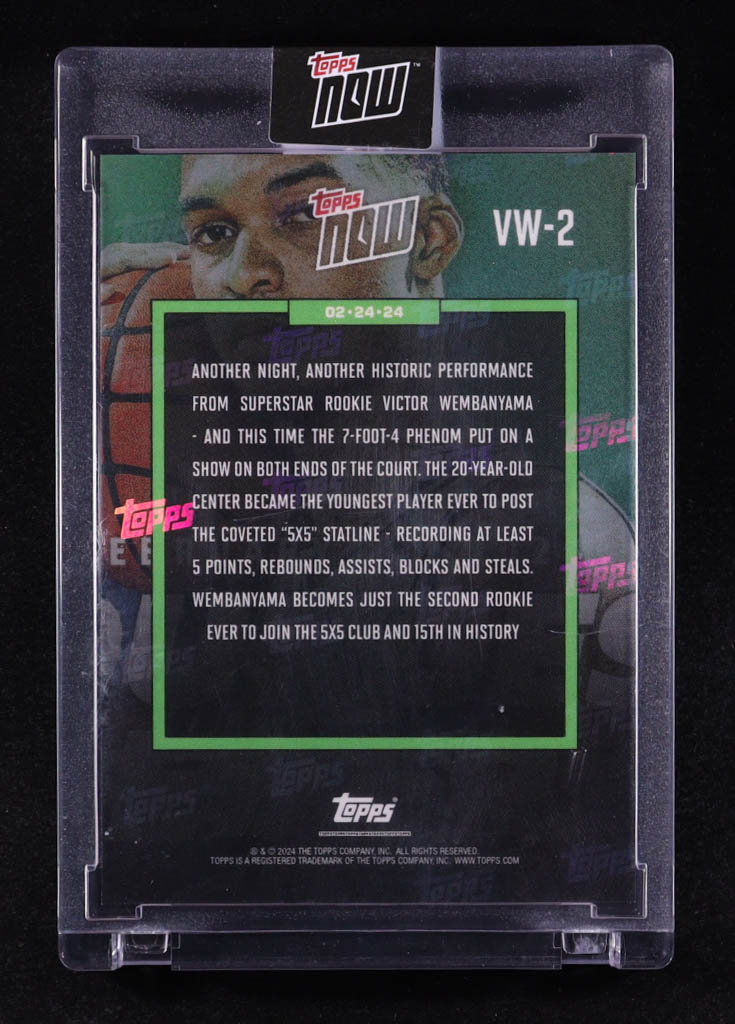 Victor Wembanyama 2023-24 Topps Now Victor Wembanyama #VW2 RC at PristineAuction.com Victor Wembanyama 2023-24 Topps Now Victor Wembanyama #VW2 RC at PristineAuction.com