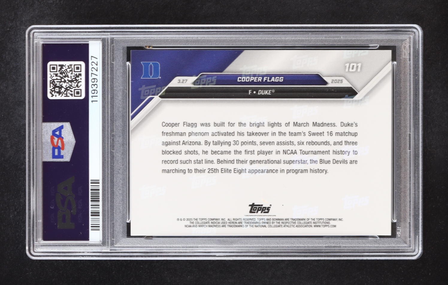 Cooper Flagg 2024-25 Bowman University Now #101 RC (PSA 10) at PristineAuction.com Cooper Flagg 2024-25 Bowman University Now #101 RC (PSA 10) at PristineAuction.com