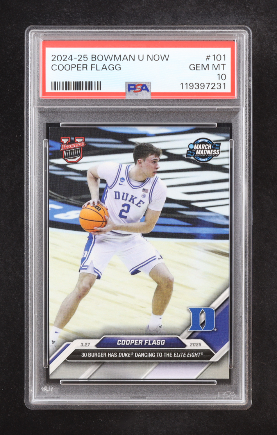 Cooper Flagg 2024-25 Bowman University Now #101 RC (PSA 10) at PristineAuction.com Cooper Flagg 2024-25 Bowman University Now #101 RC (PSA 10) at PristineAuction.com