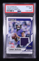 Lamar Jackson 2024 Panini Donruss Threads #DTH-LJA (PSA 9) at PristineAuction.com