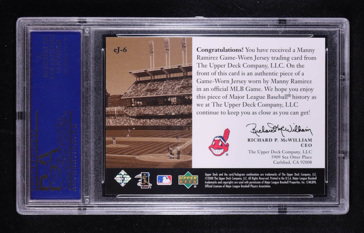 Manny Ramirez 2000 Upper Deck Evolve Game Jersey #EJ-6 (PSA 9) at PristineAuction.com Manny Ramirez 2000 Upper Deck Evolve Game Jersey #EJ-6 (PSA 9) at PristineAuction.com