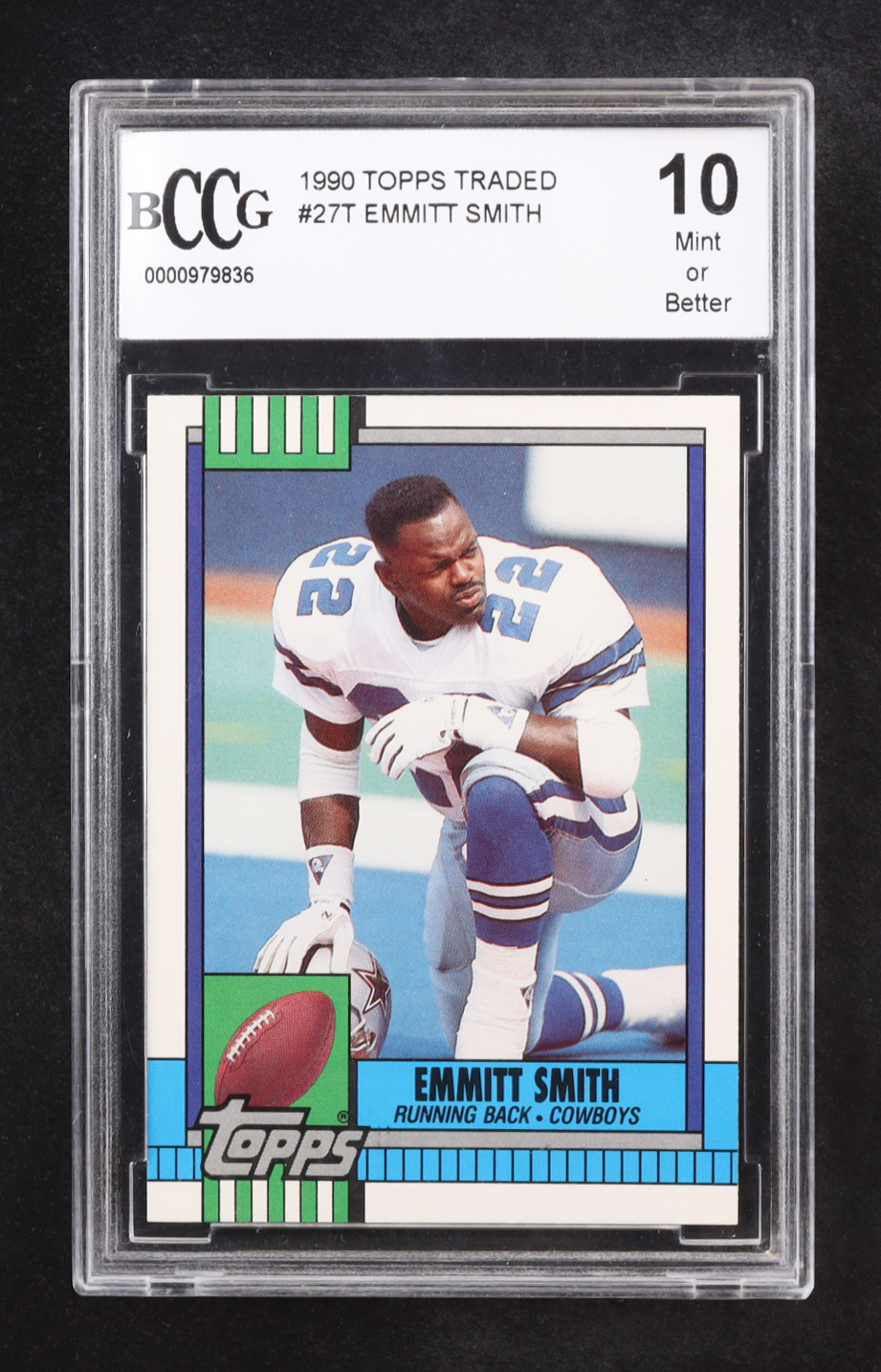 Emmitt Smith 1990 Topps Traded #27T RC (BCCG 10) at PristineAuction.com Emmitt Smith 1990 Topps Traded #27T RC (BCCG 10) at PristineAuction.com