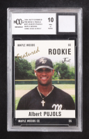 Albert Pujols 2004 Just Featured Preview Pujols #AP2 RC / Maple Woods with Game-Used Jersey Piece (BCCG 10) at PristineAuction.com