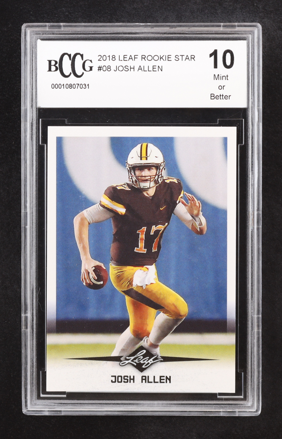 Josh Allen 2018 Leaf Rookie Star #08 RC (BCCG 10) at PristineAuction.com Josh Allen 2018 Leaf Rookie Star #08 RC (BCCG 10) at PristineAuction.com