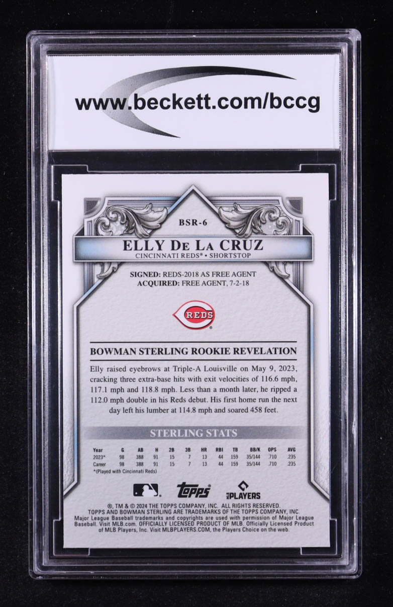 Elly De La Cruz 2024 Bowman Sterling #BSR6 RC (BCCG 10) at PristineAuction.com Elly De La Cruz 2024 Bowman Sterling #BSR6 RC (BCCG 10) at PristineAuction.com