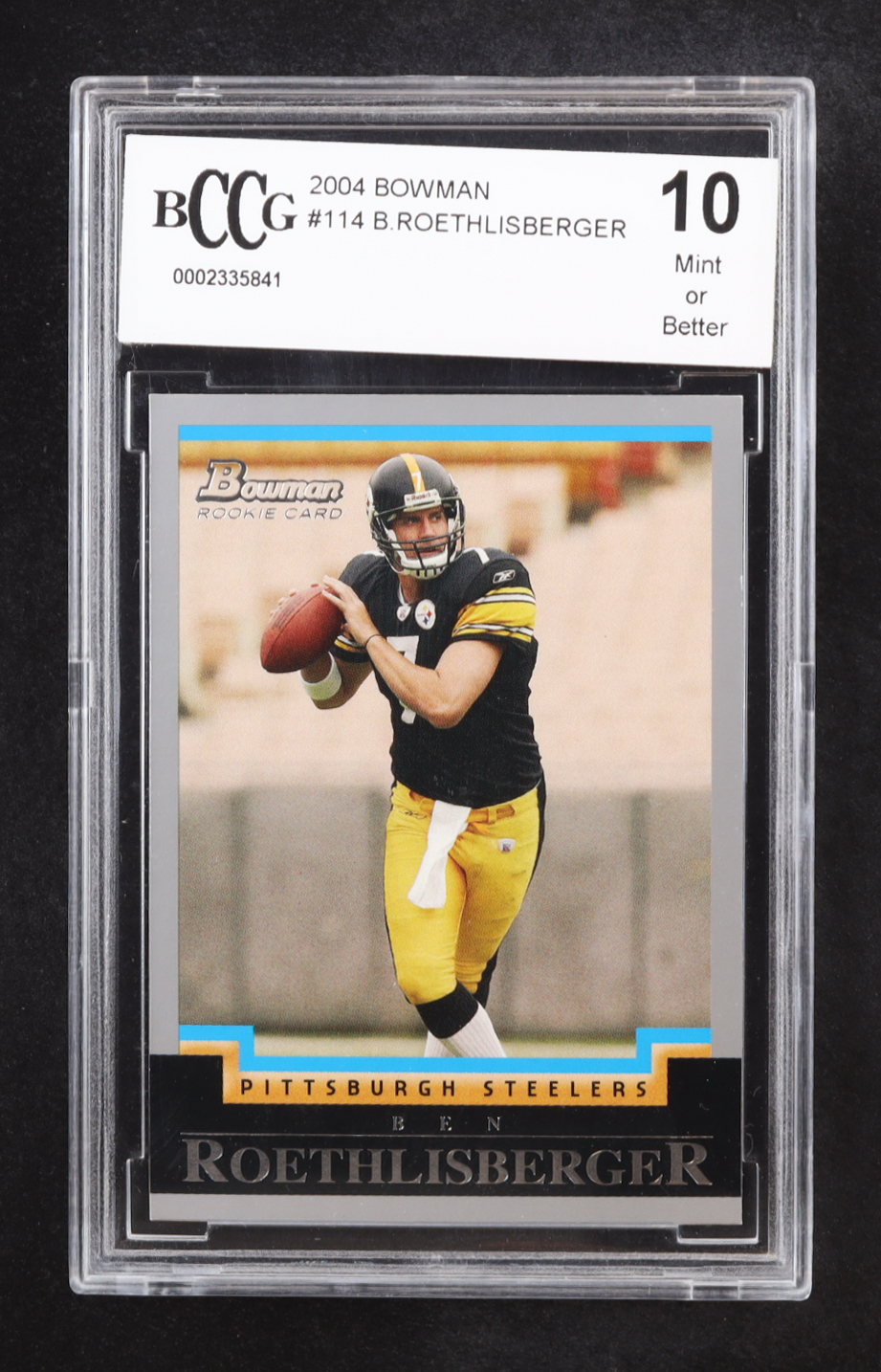 Ben Roethlisberger 2004 Bowman #114 RC (BCCG 10) at PristineAuction.com Ben Roethlisberger 2004 Bowman #114 RC (BCCG 10) at PristineAuction.com