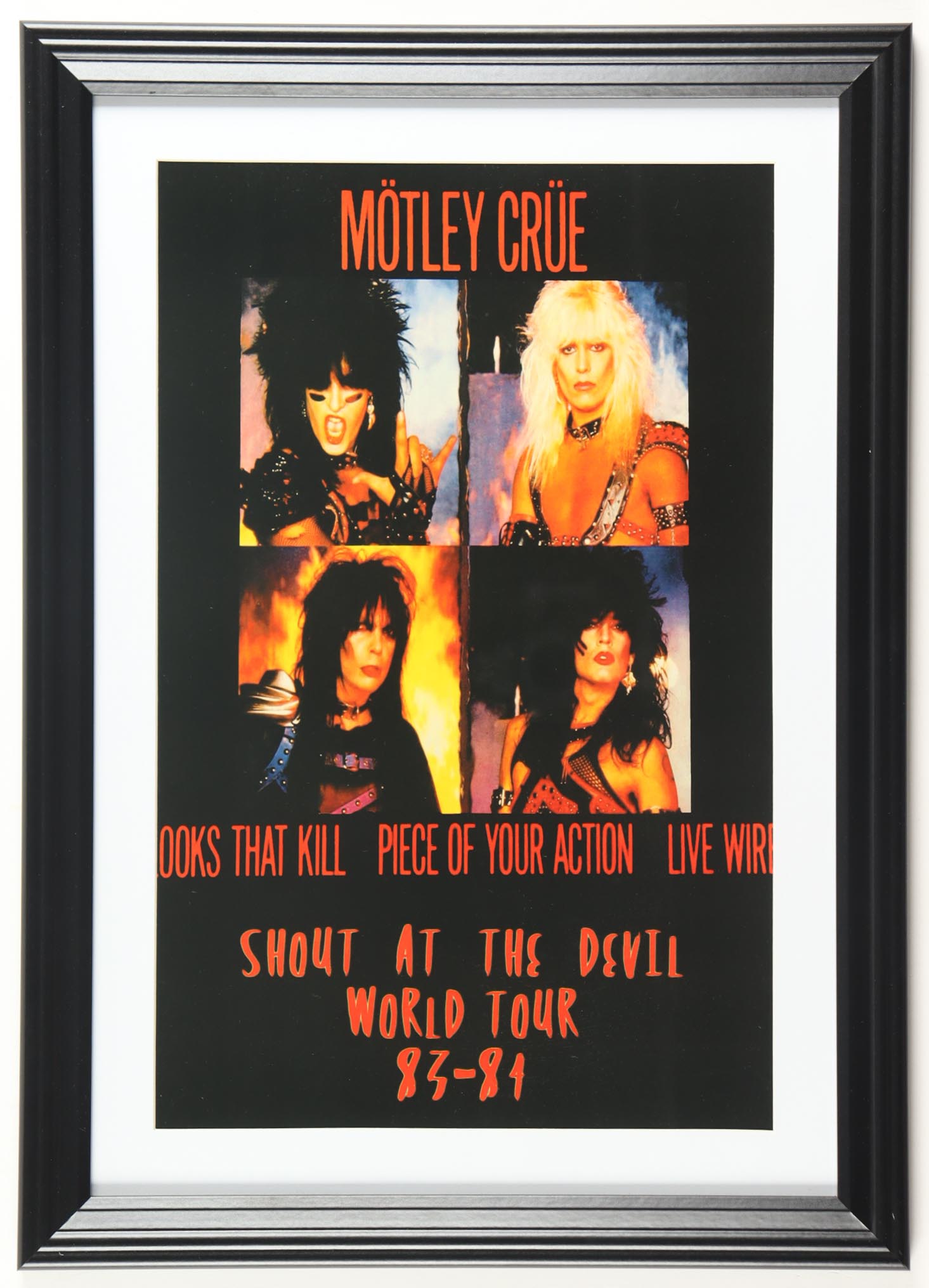 1983 Motley Crue Custom Framed Concert Poster at PristineAuction.com 1983 Motley Crue Custom Framed Concert Poster at PristineAuction.com