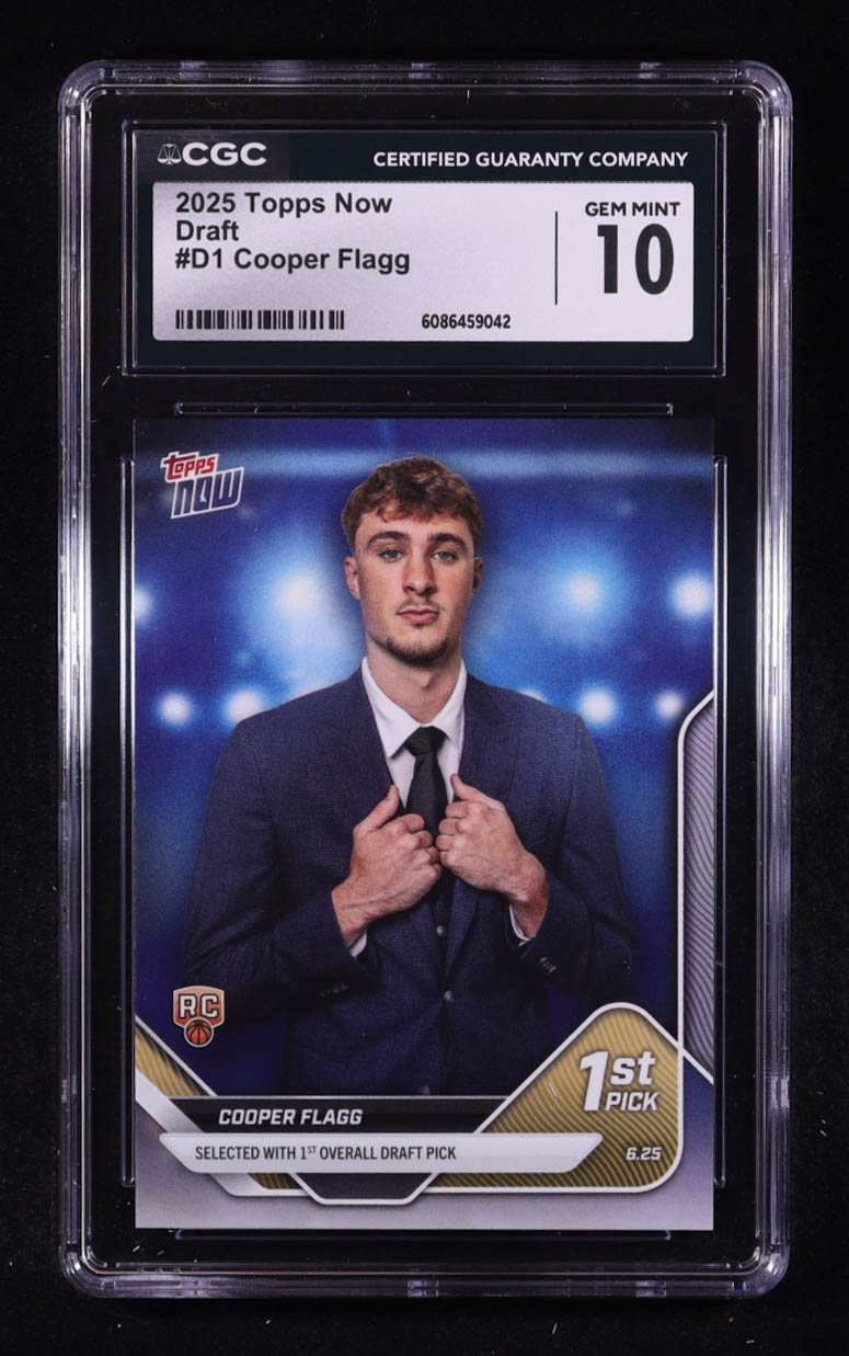 Cooper Flagg 2025-26 Topps Now #D1 RC (CGC 10) at PristineAuction.com Cooper Flagg 2025-26 Topps Now #D1 RC (CGC 10) at PristineAuction.com