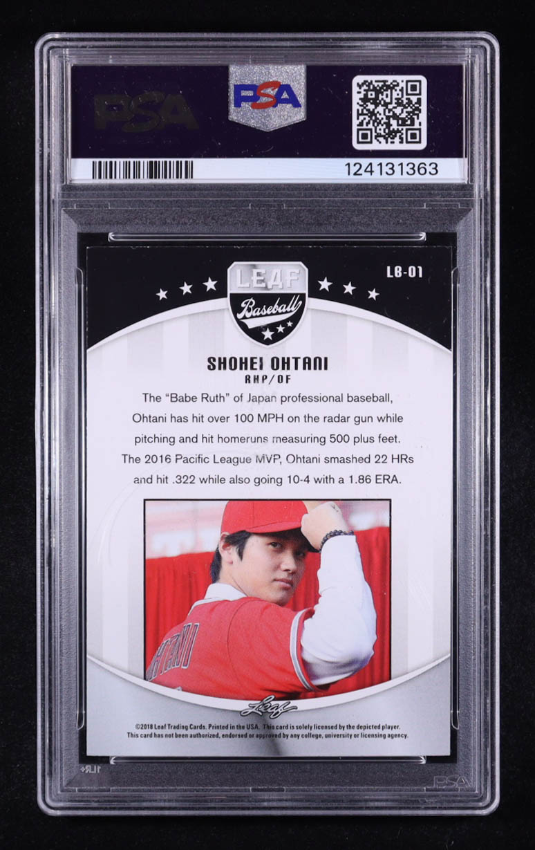 Shohei Ohtani 2018 Leaf Ohtani Baseball #LB01 RC (PSA 9) at PristineAuction.com Shohei Ohtani 2018 Leaf Ohtani Baseball #LB01 RC (PSA 9) at PristineAuction.com