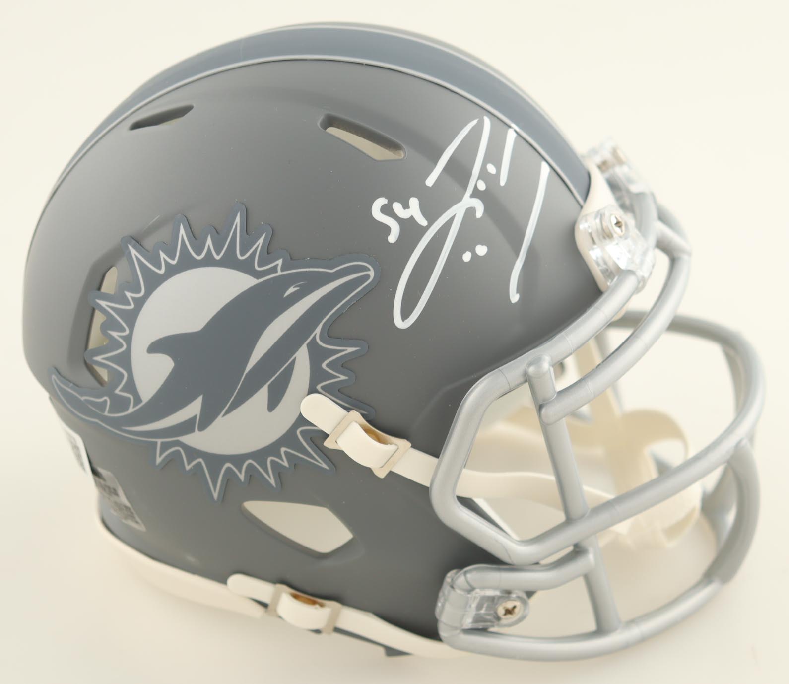 Zach Thomas Signed Dolphins Slate Alternate Speed Mini Helmet (Beckett at PristineAuction.com Zach Thomas Signed Dolphins Slate Alternate Speed Mini Helmet (Beckett at PristineAuction.com