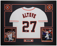 Jose Altuve Signed Custom Framed Jersey Display (JSA) at PristineAuction.com